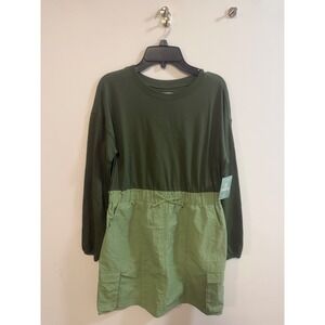 Magellan Outdoors Girls Green Cargo Long Sleeve Dress Size L 12-14 NWT
